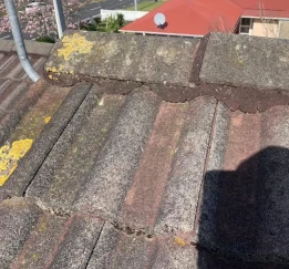 Old concete tile roof detail