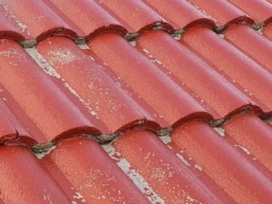 Old chipped roof paint